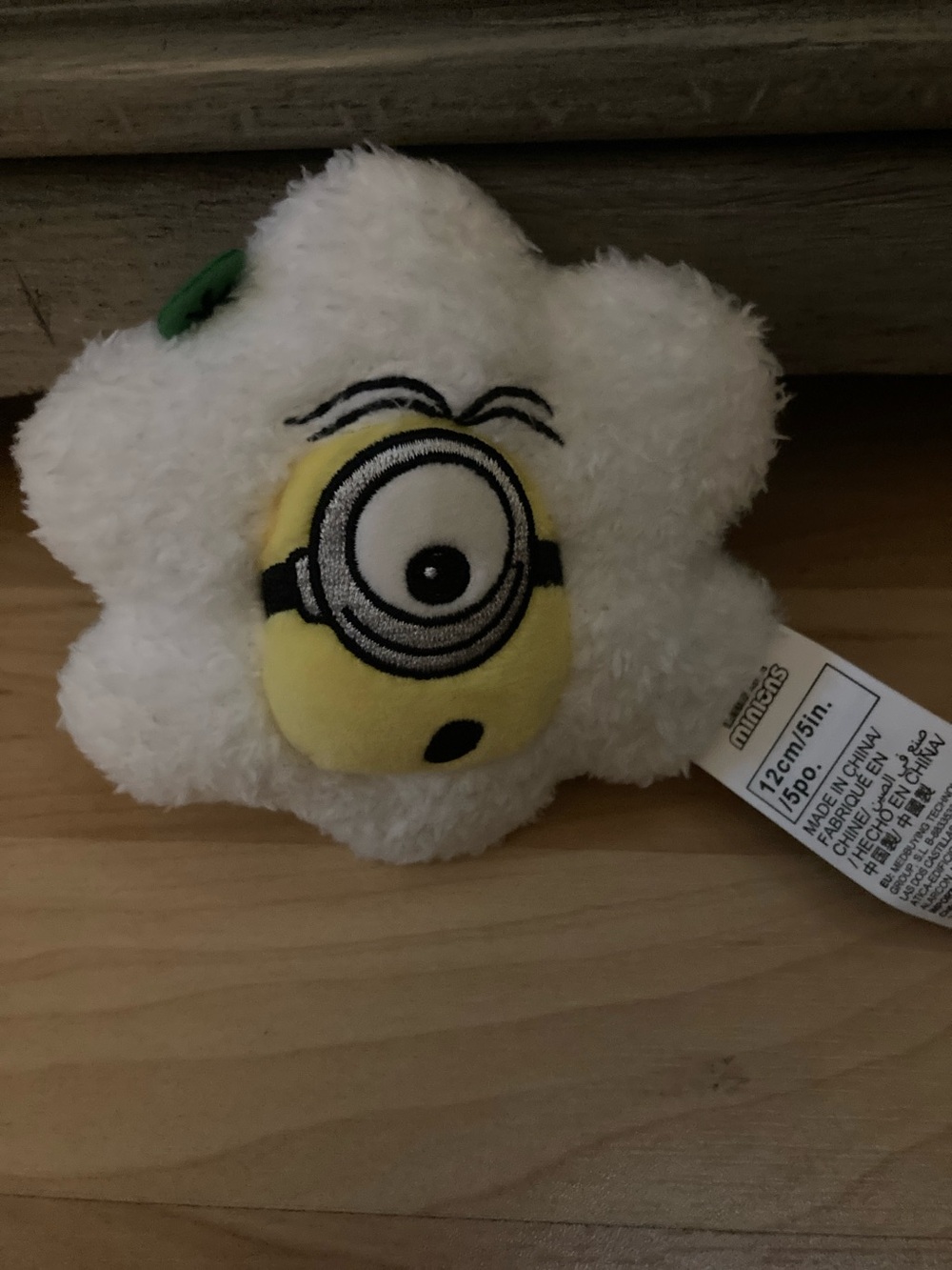 Plush White Flower Stuffed Toy with Yellow Character Face